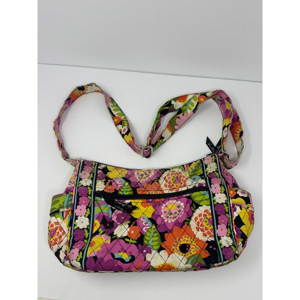 Vera Bradley Rhythm and Blues Floral Quilted Crossbody Bag Purse